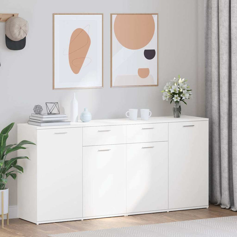 Servantă, alb, 160x36x75 cm, lemn prelucrat