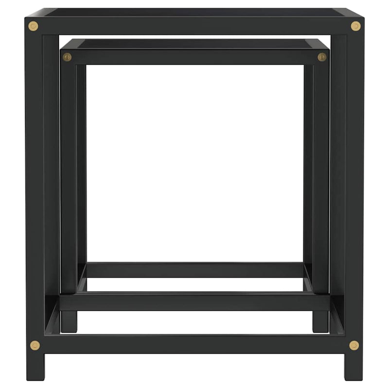 Mese de ceai, 2 buc., negru, MDF
