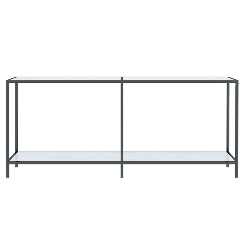 Masă consolă,alb, 180x35x75,5 cm, sticlă securizată