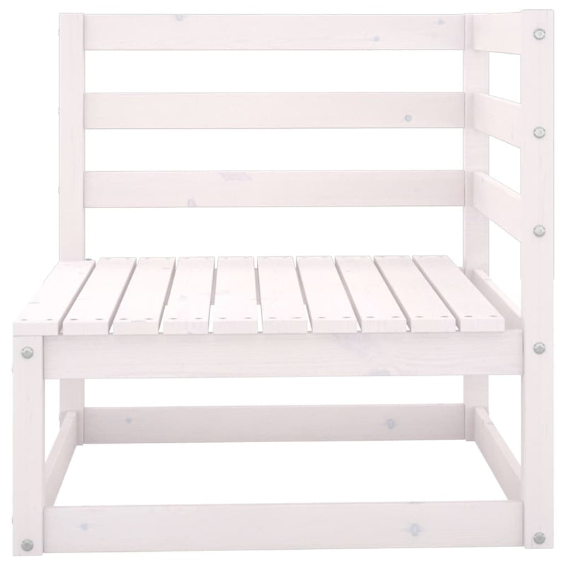 Set mobilier de grădină, 6 piese, alb, lemn masiv de pin