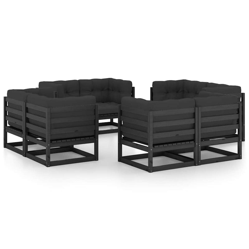 Set mobilier de grădină cu perne, 8 piese, lemn masiv de pin