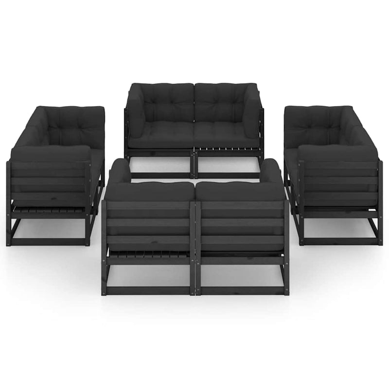 Set mobilier de grădină cu perne, 8 piese, lemn masiv de pin
