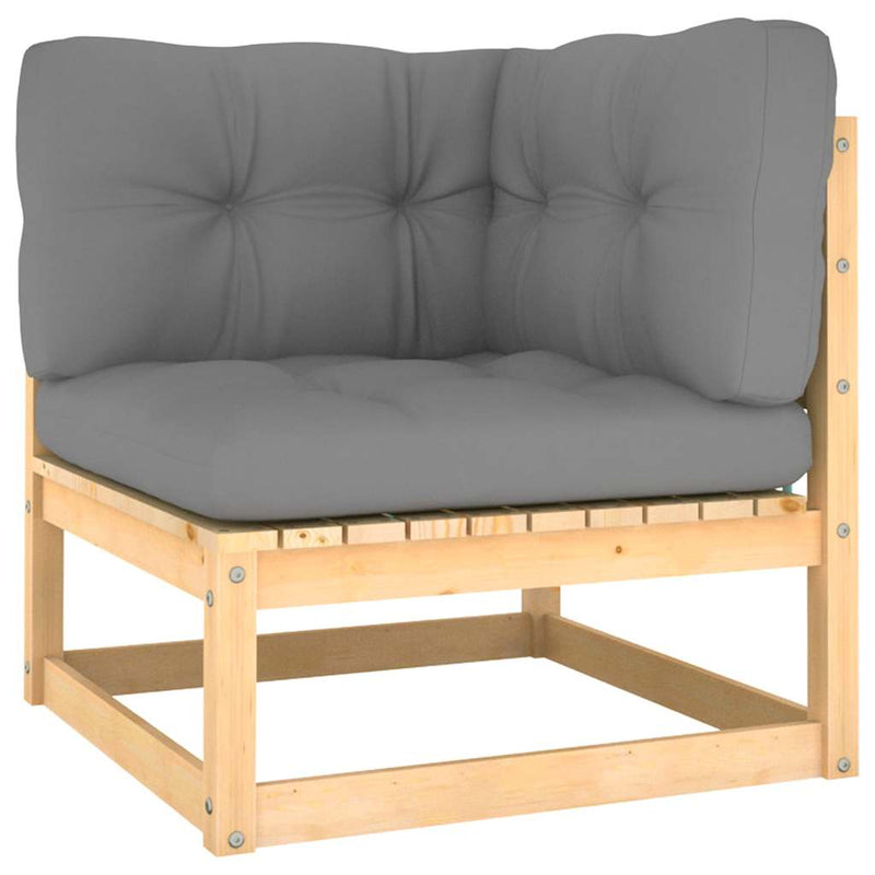 Set mobilier de grădină cu perne, 6 piese, lemn masiv de pin