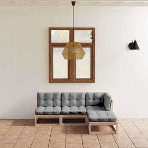 Set mobilier de grădină cu perne, 4 piese, lemn masiv de pin