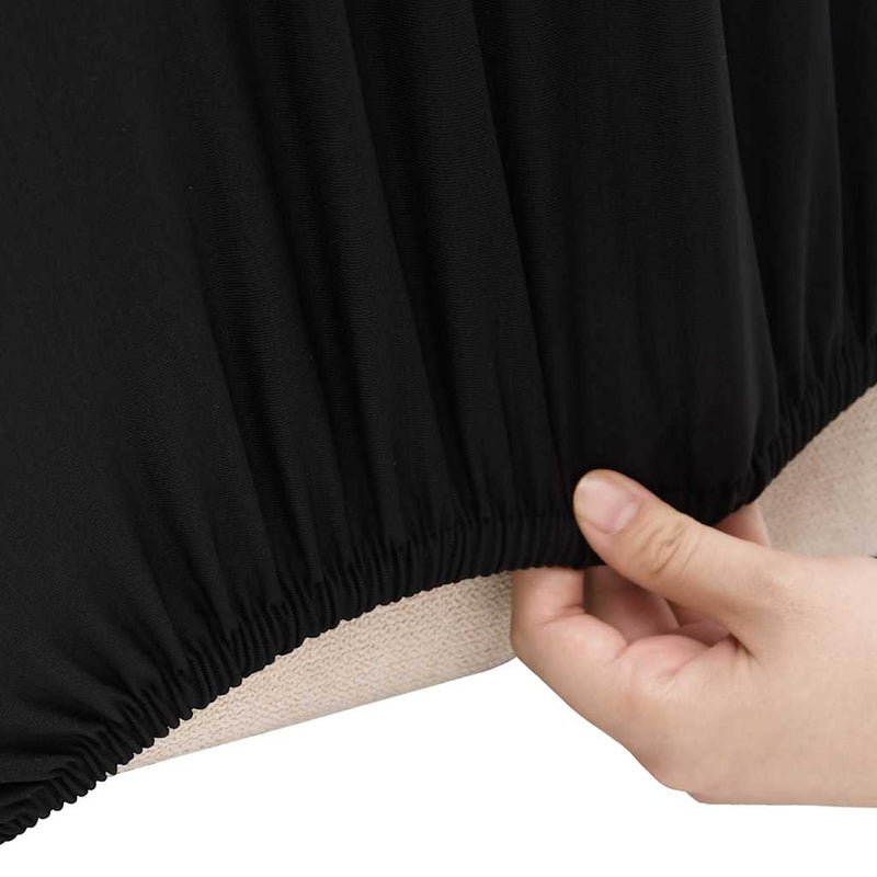 Husă elastică pentru canapea cu 3 locuri poliester jersey negru