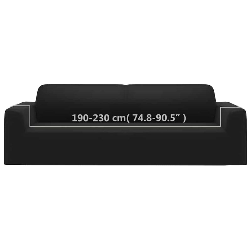 Husă elastică pentru canapea cu 3 locuri poliester jersey negru