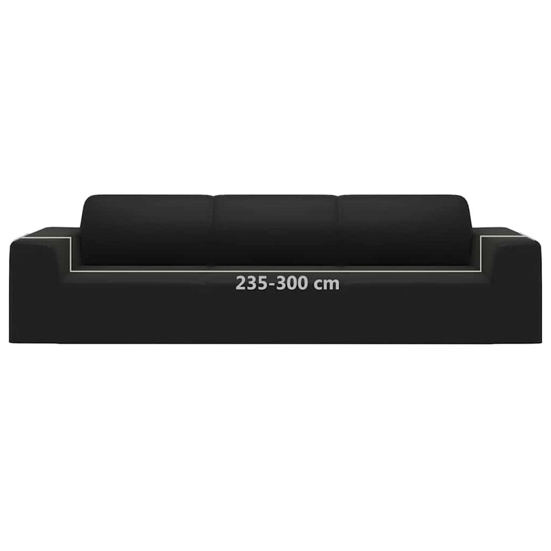 Husă elastică pentru canapea cu 4 locuri poliester jersey negru