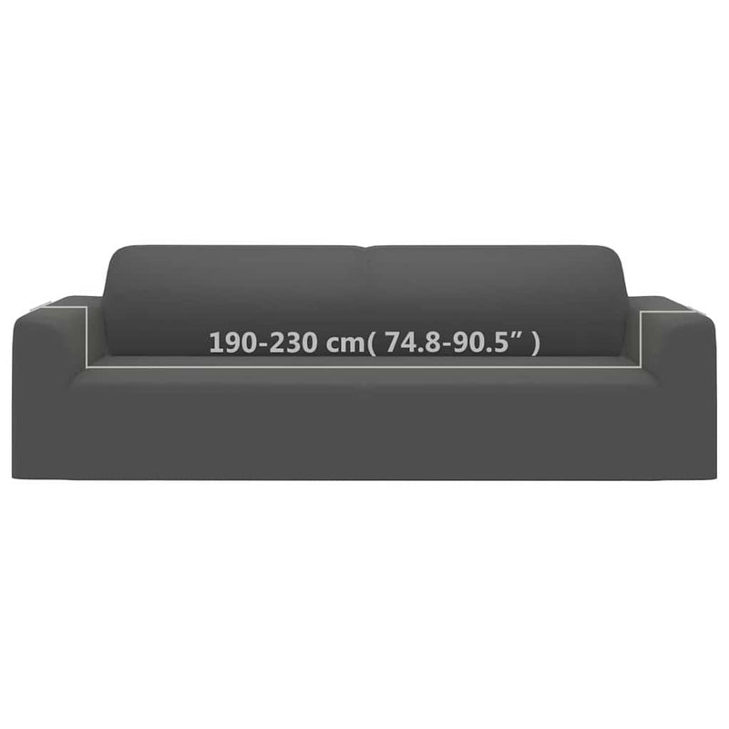 Husă elastică pentru canapea 3 locuri poliester jersey antracit
