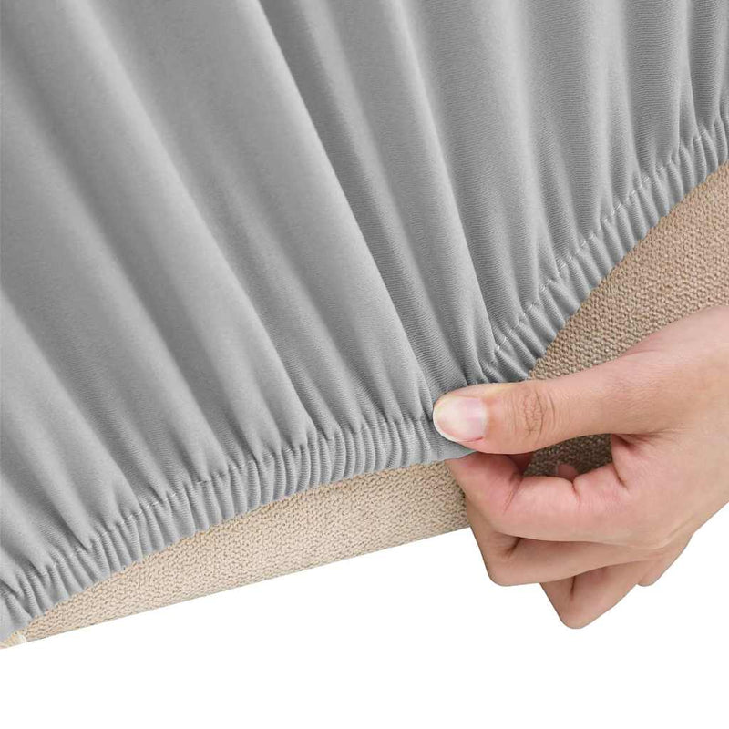 Husă elastică pentru canapea cu 4 locuri poliester jersey gri