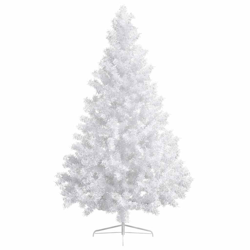 Jumătate brad Crăciun pre-iluminat cu set globuri, alb, 210 cm