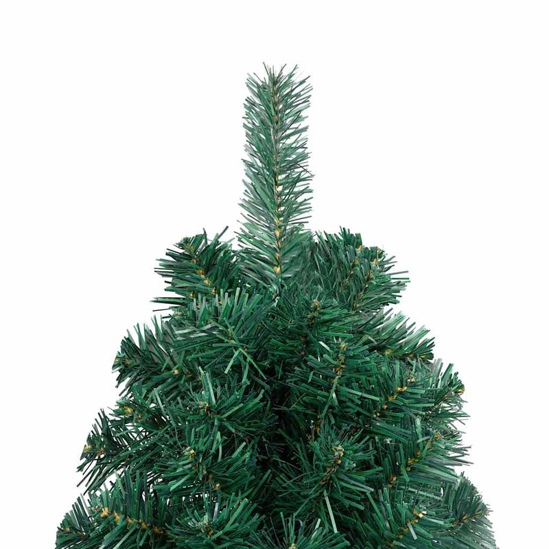 Brad Crăciun artificial pre-iluminat set globuri verde 120 cm