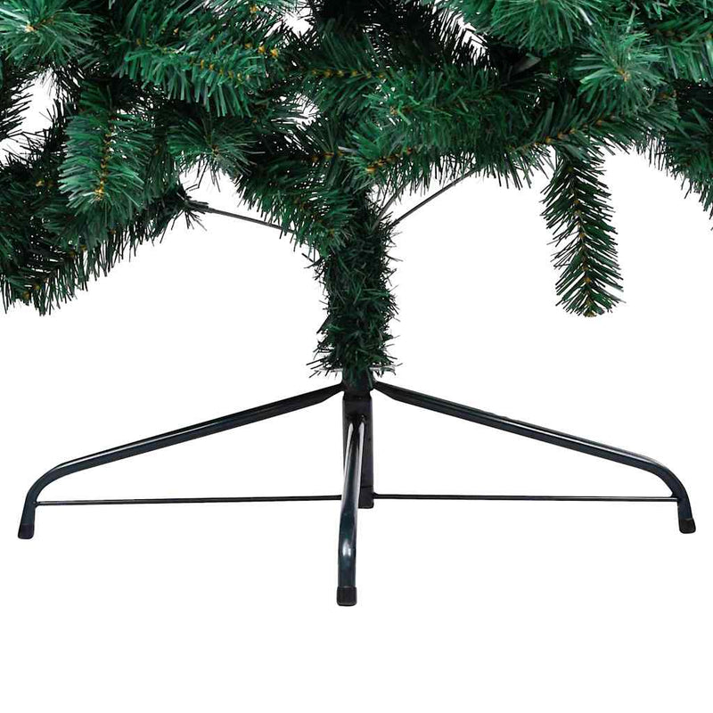 Jumătate brad Crăciun artificial cu set globuri verde 240 cm