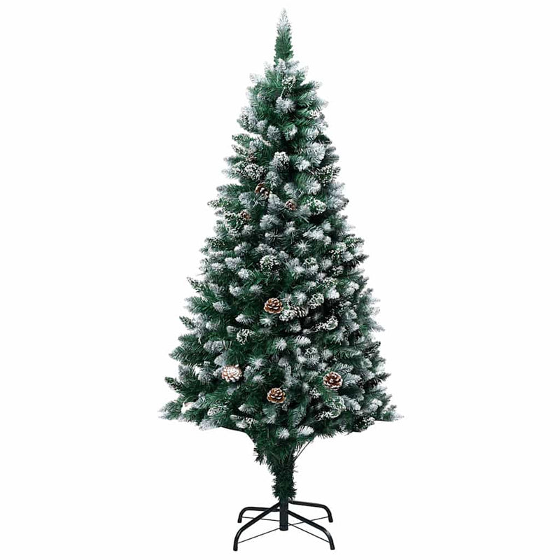 Brad Crăciun artificial cu LED-uri/globuri/conuri pin, 180 cm