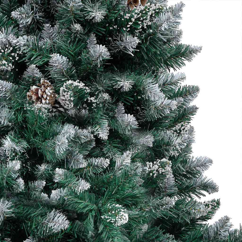 Brad Crăciun artificial cu LED-uri/globuri/conuri pin, 180 cm