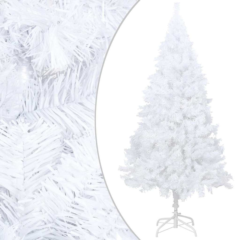 Brad Crăciun artificial pre-iluminat set globuri alb 120 cm PVC