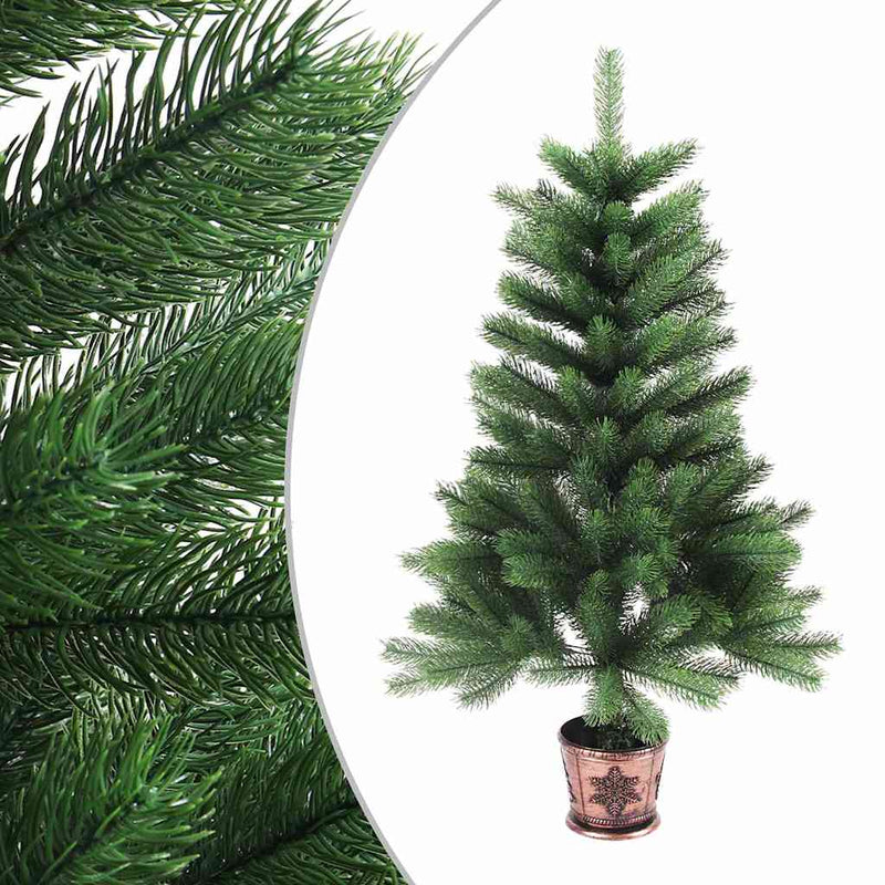 Brad Crăciun pre-iluminat artificial, set globuri, verde, 90 cm