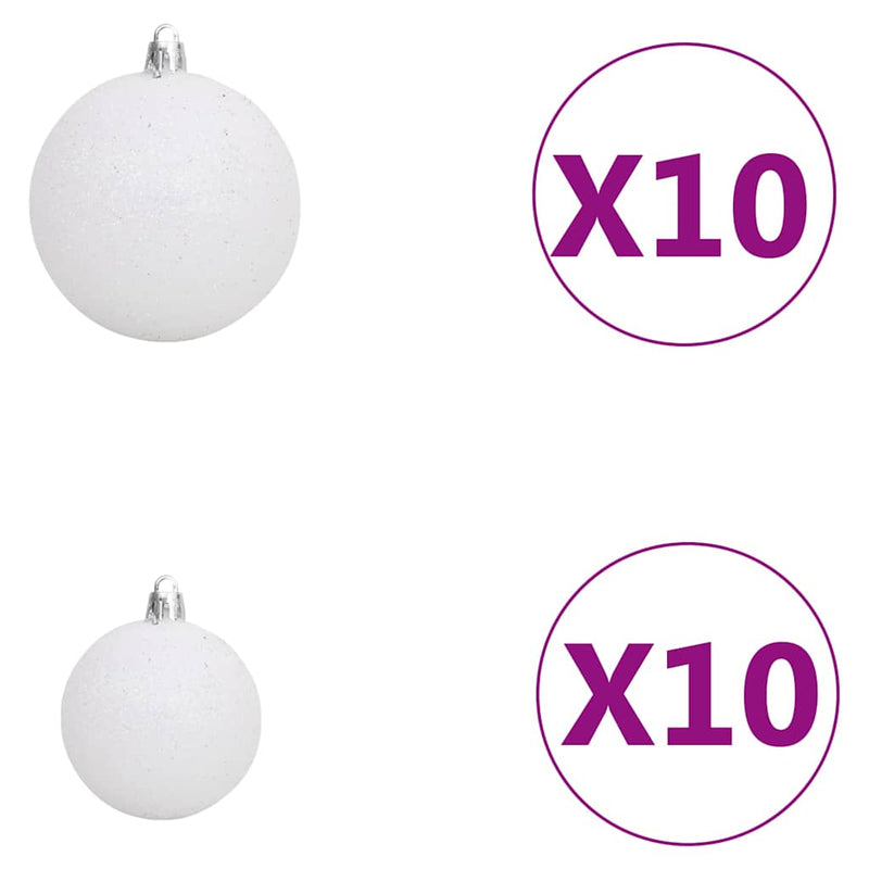 Brad Crăciun pre-iluminat cu set globuri, negru, 210 cm, PVC