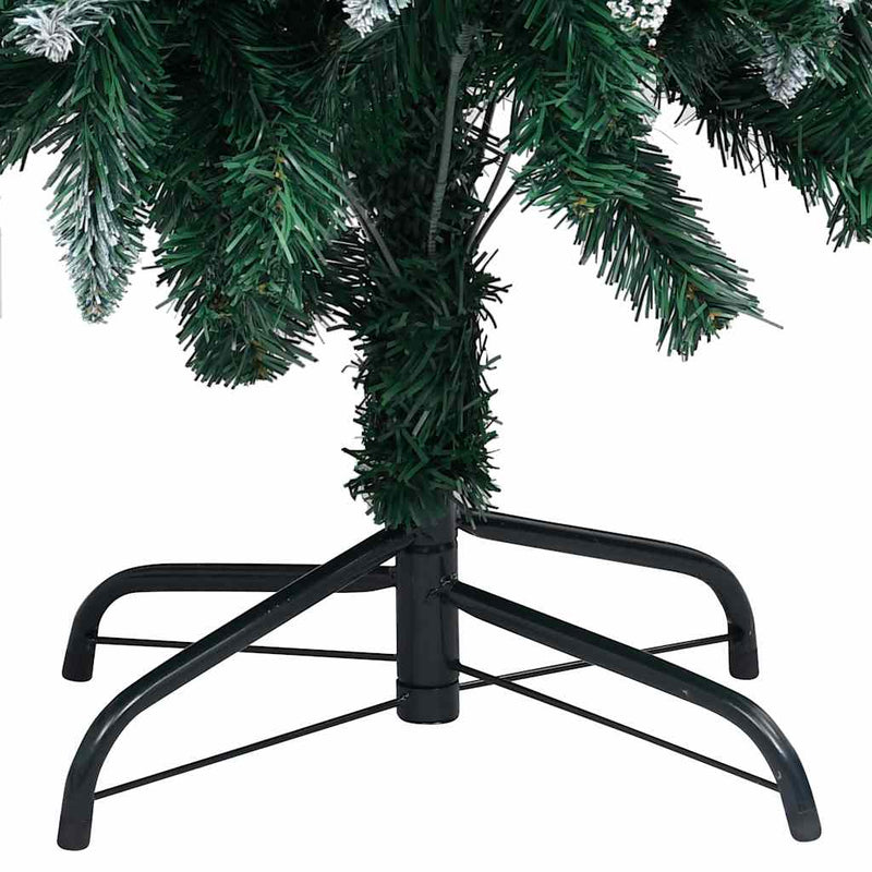 Brad Crăciun artificial cu LED-uri/globuri/conuri pin, 210 cm