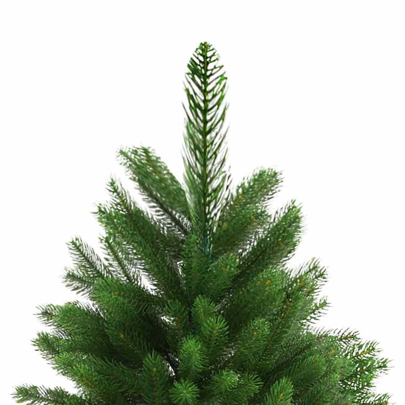 Brad Crăciun pre-iluminat artificial set globuri verde 240 cm