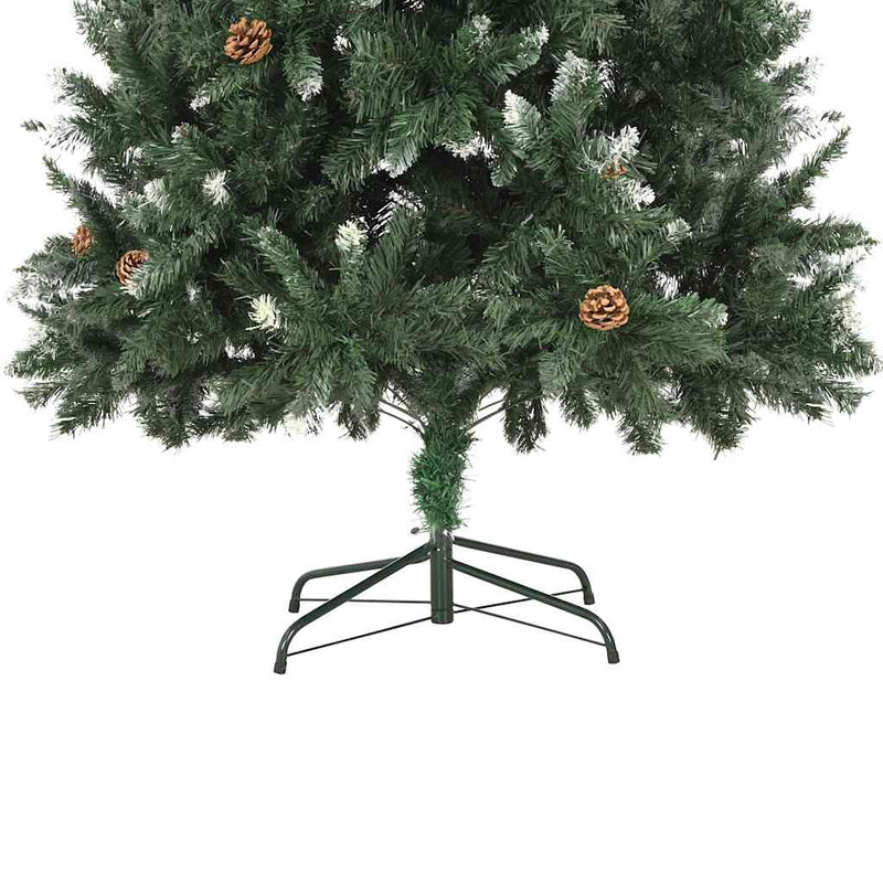 Brad de Crăciun pre-iluminat artificial cu set globuri, 210 cm
