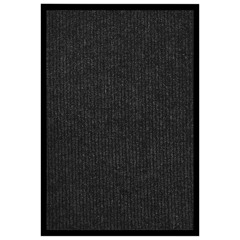 Covoraș de ușă, antracit cu dungi, 80x120 cm