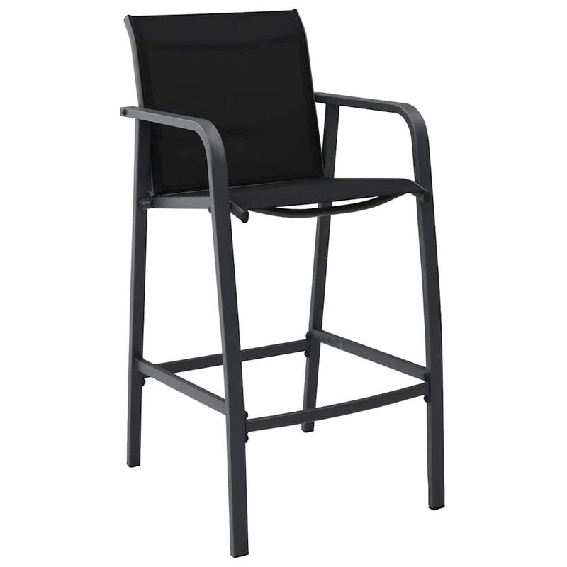 Set mobilier de bar pentru grădină, 5 piese, negru