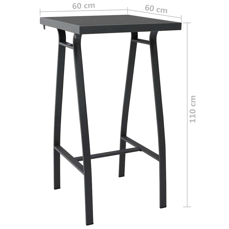 Set mobilier de bar pentru grădină, 5 piese, negru