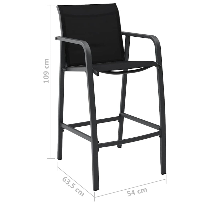 Set mobilier de bar pentru grădină, 5 piese, negru