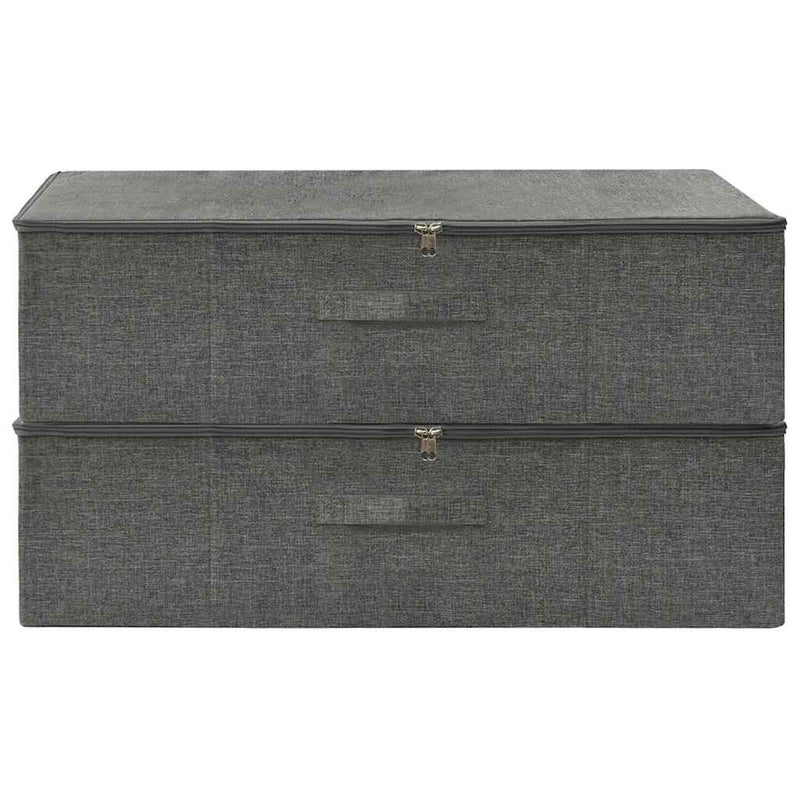 Cutii de depozitare 2 buc. antracit 70x40x18 cm material textil