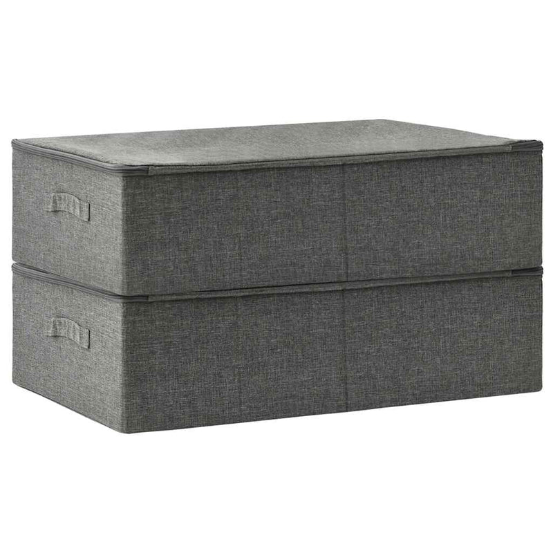 Cutii de depozitare 2 buc. antracit 70x40x18 cm material textil