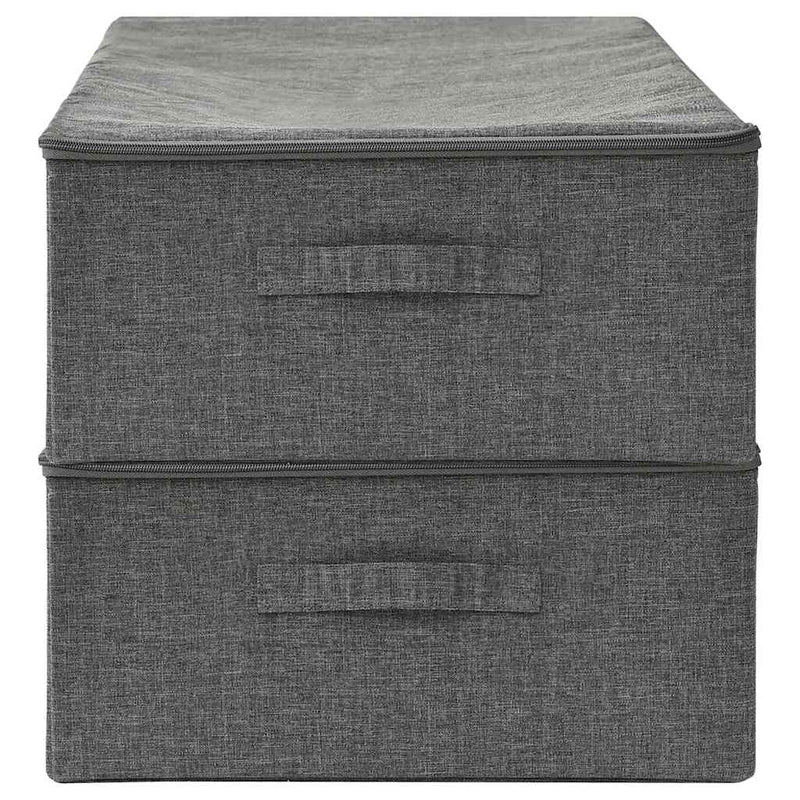 Cutii de depozitare 2 buc. antracit 70x40x18 cm material textil