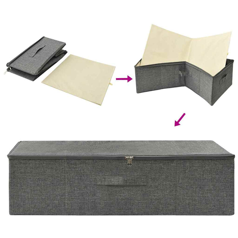 Cutii de depozitare 2 buc. antracit 70x40x18 cm material textil