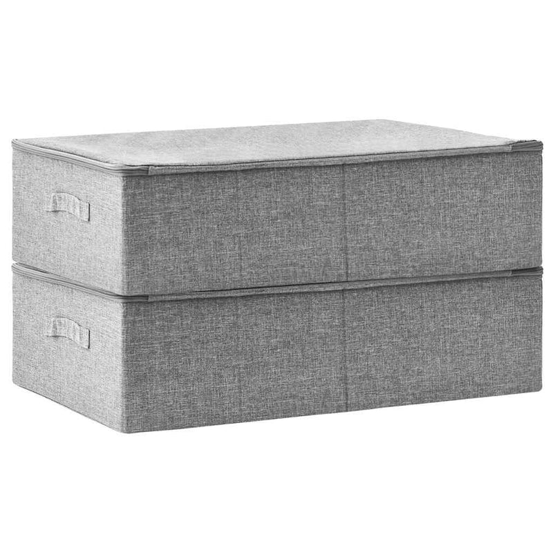 Cutii de depozitare 2 buc. gri 70x40x18 cm material textil