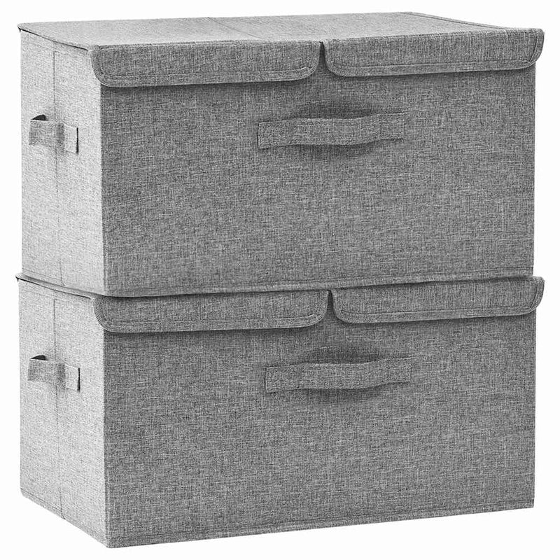 Cutii de depozitare Material textil nețesut 2 compartimente Gri