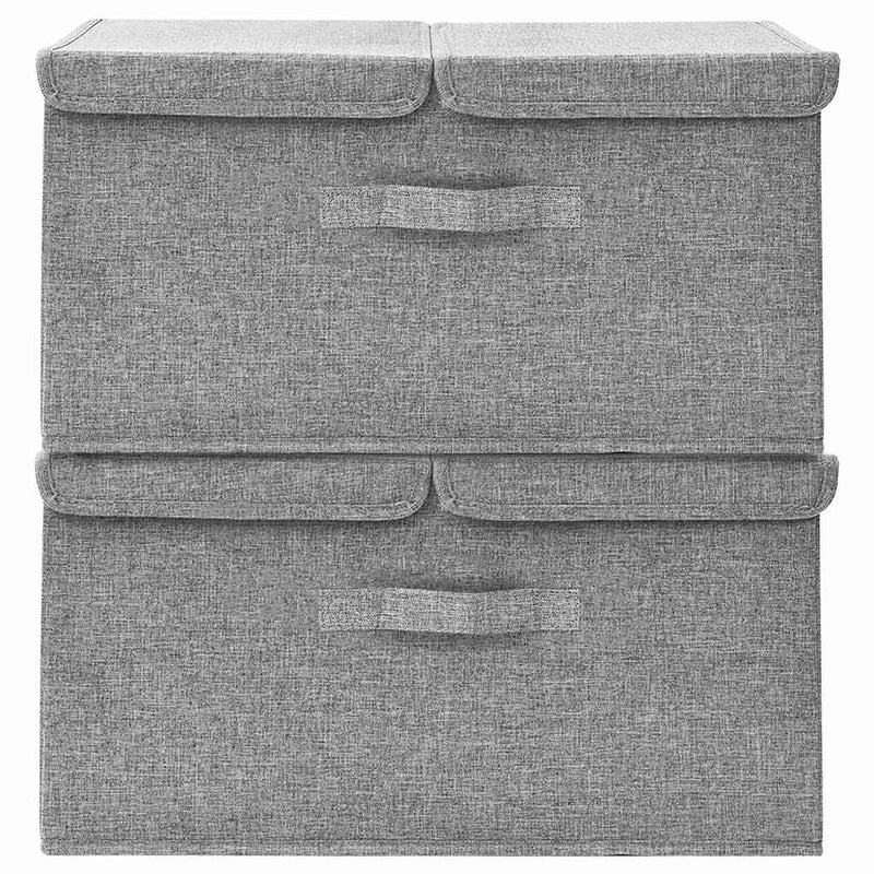 Cutii de depozitare Material textil nețesut 2 compartimente Gri