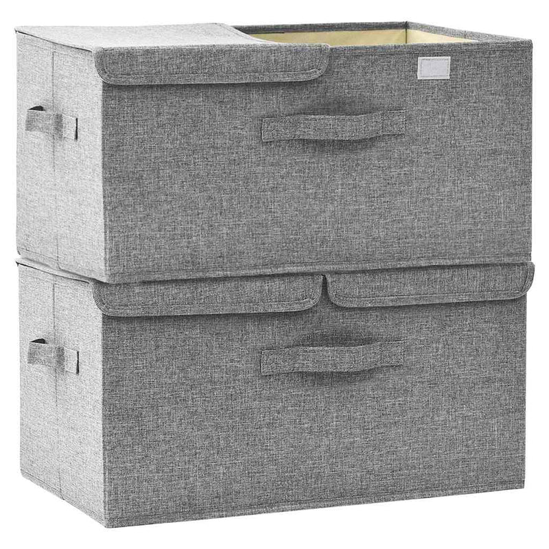 Cutii de depozitare Material textil nețesut 2 compartimente Gri