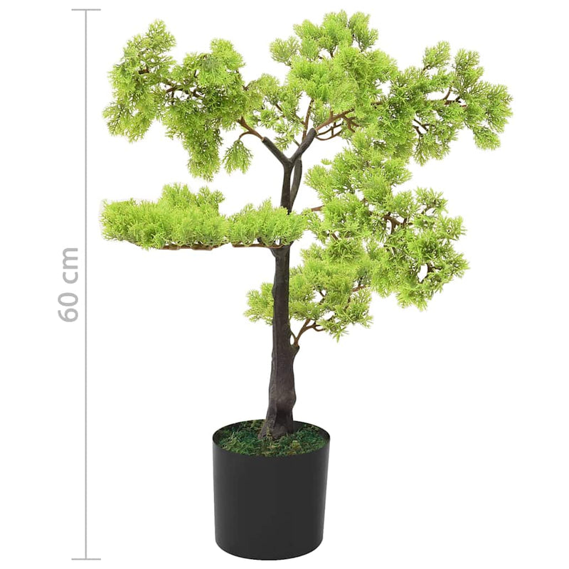 Bonsai chiparos artificial cu ghiveci, verde, 60 cm