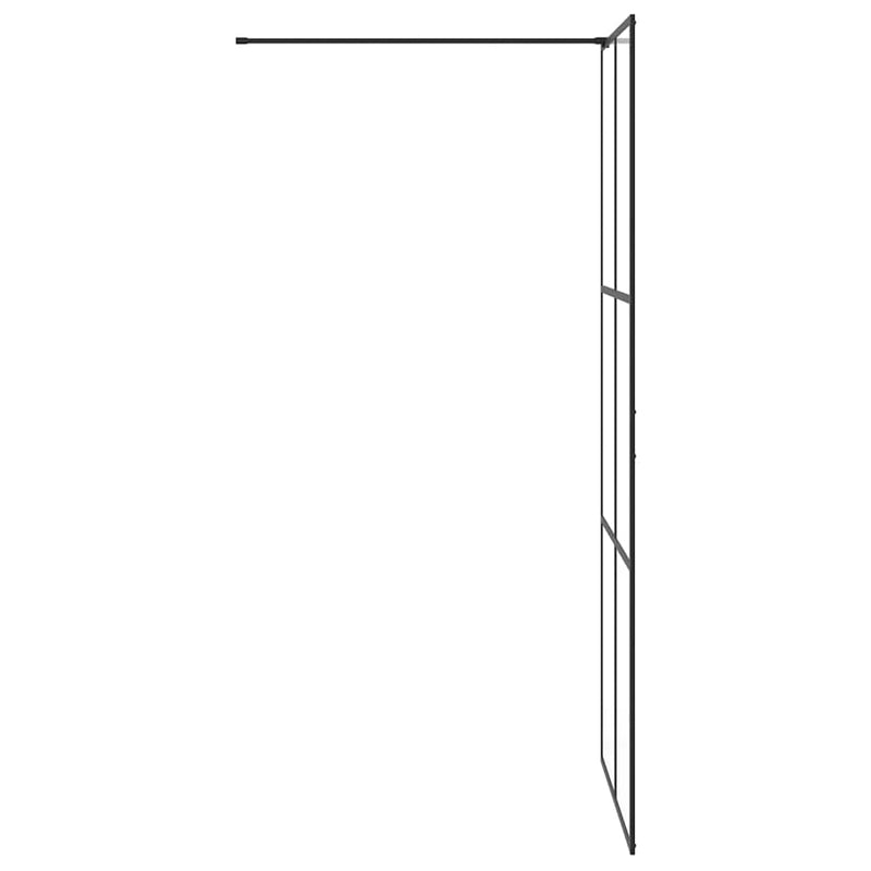 Paravan de duș walk-in negru 90x195 cm sticlă ESG transparentă