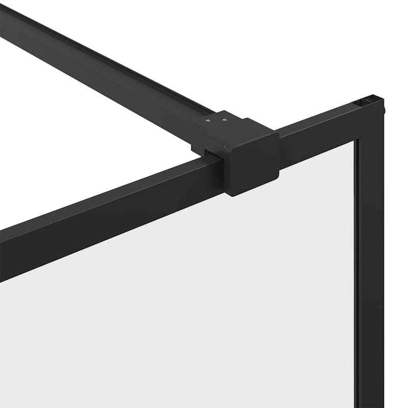 Paravan de duș walk-in negru 90x195 cm sticlă ESG transparentă