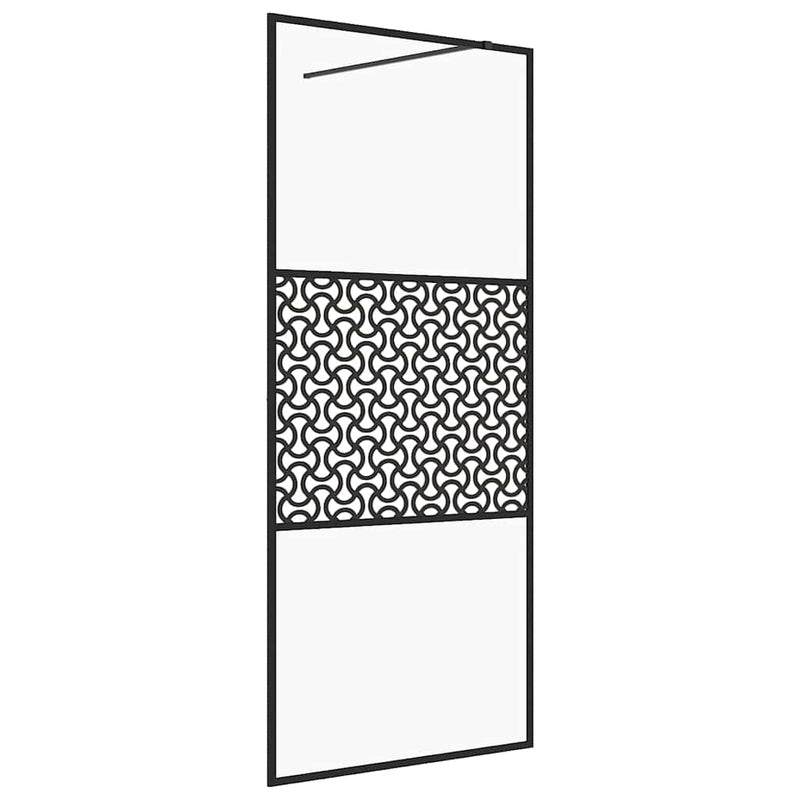 Paravan de duș walk-in negru 80x195 cm sticlă ESG transparentă