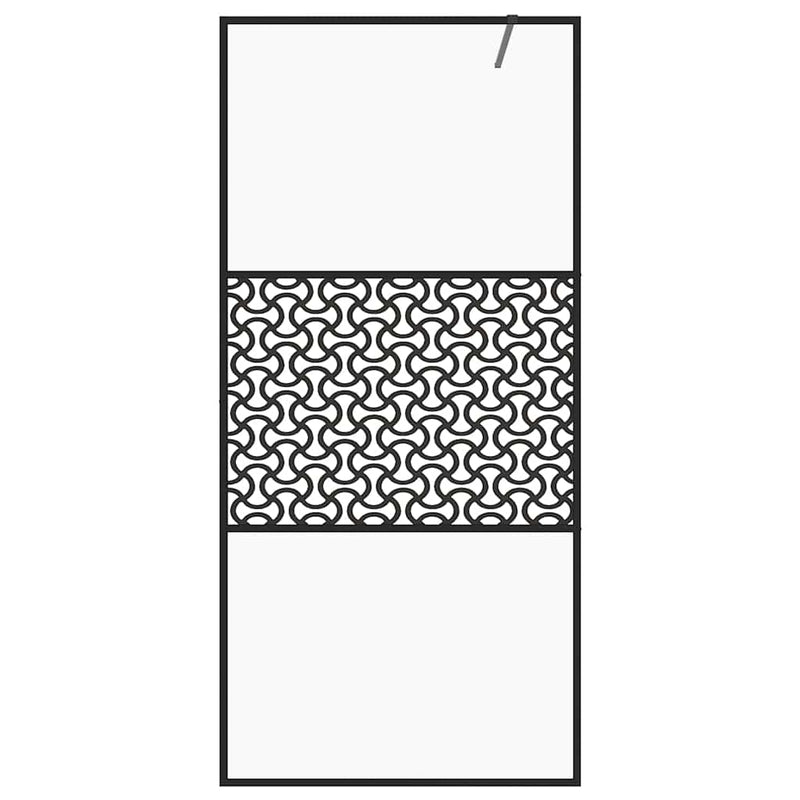 Paravan de duș walk-in negru 80x195 cm sticlă ESG transparentă
