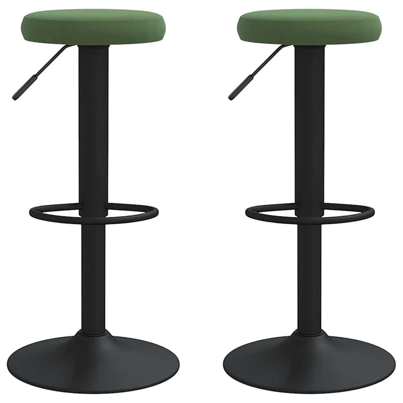 Scaune de bar, 2 buc., verde închis, catifea