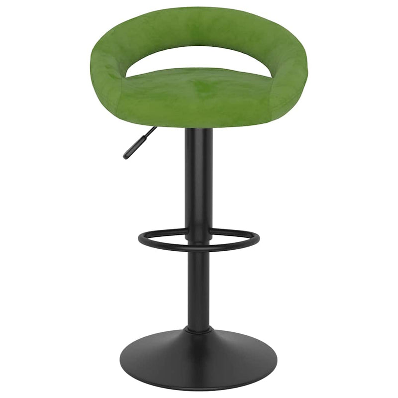 Scaune de bar, 2 buc., verde deschis, catifea