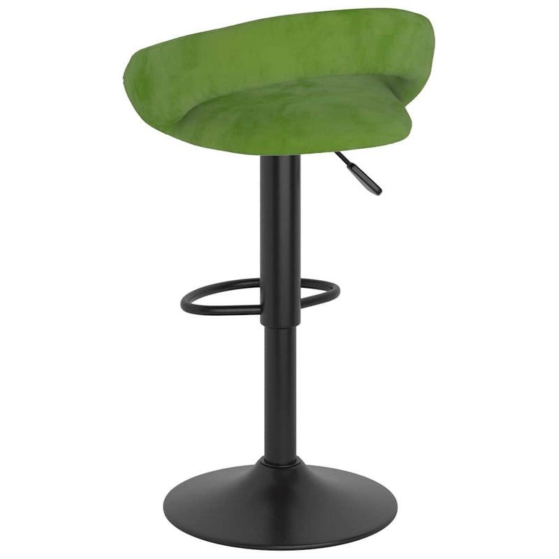 Scaune de bar, 2 buc., verde deschis, catifea