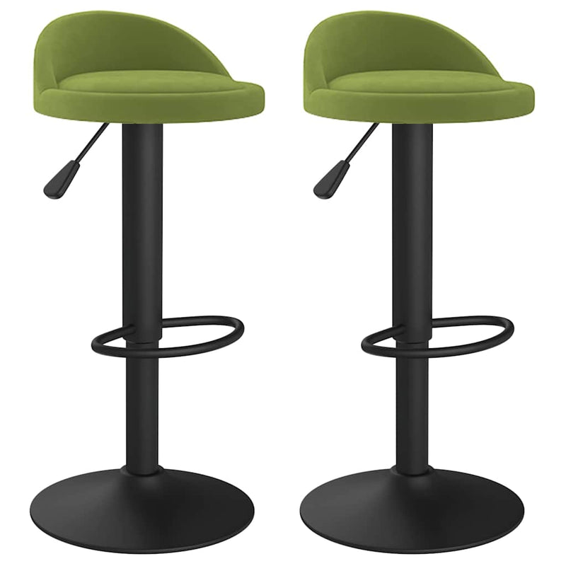 Scaune de bar, 2 buc., verde deschis, catifea