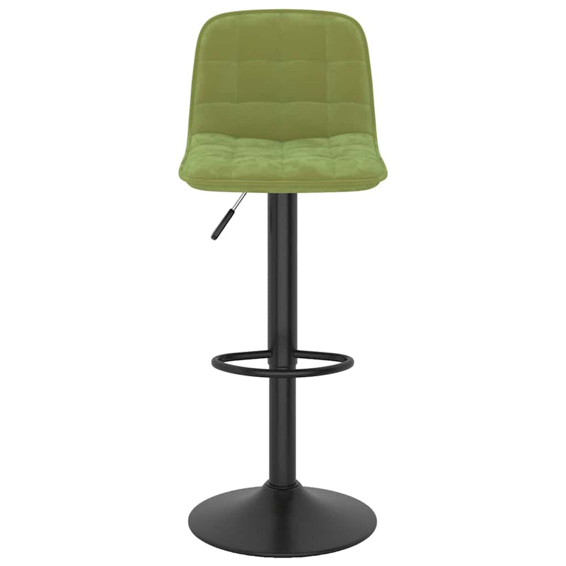 Scaune de bar, 2 buc., verde deschis, catifea