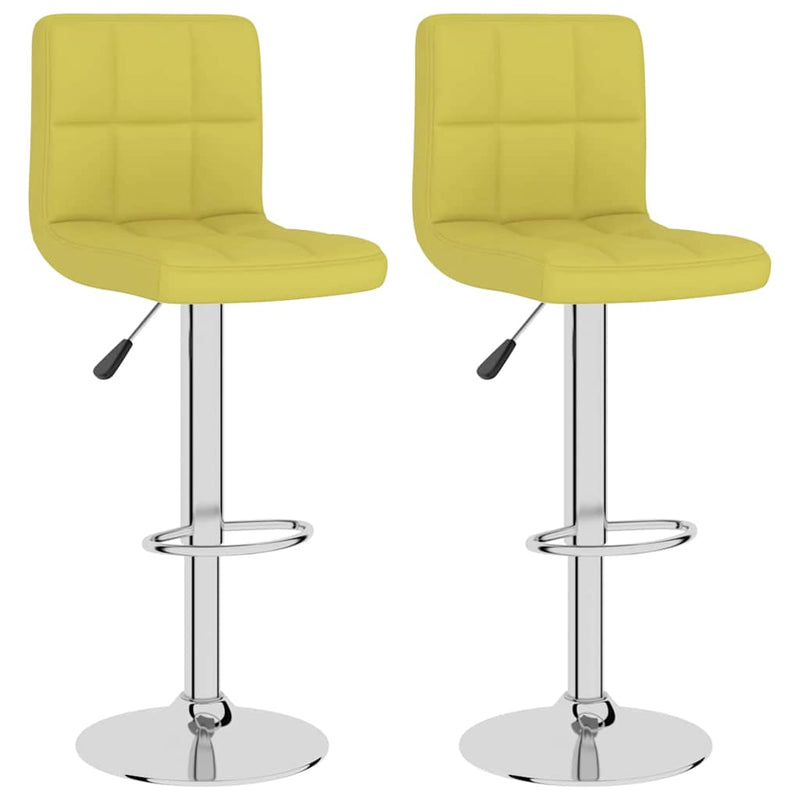 Scaune de bar, 2 buc., verde, material textil