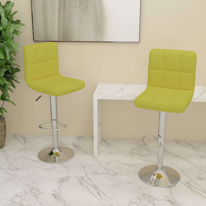 Scaune de bar, 2 buc., verde, material textil