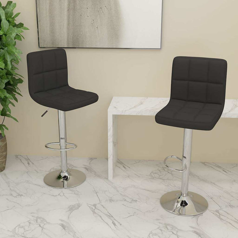 Scaune de bar, 2 buc., negru, material textil