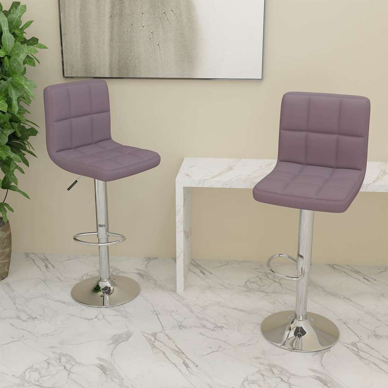 Scaune de bar, 2 buc., gri taupe, material textil